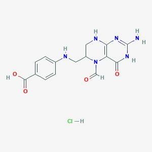 Chemical structure of 5-Formyl-5,6,7,8-tetrahydropteroic Acid (hydrochloride)
