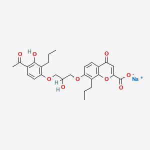 Chemical structure of FPL 55712 (sodium salt)