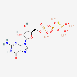 Chemical structure of Guanosine 5'-[γ-thio]triphosphate (lithium salt)