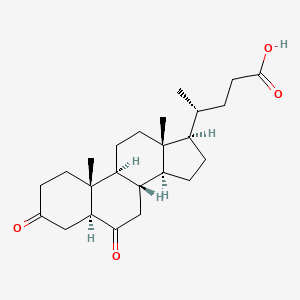 Chemical structure of 5α-Cholanic Acid-3,6-dione
