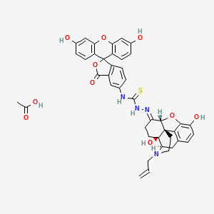 Chemical structure of Naloxone fluorescein acetate