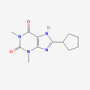 Chemical structure of 8-Cyclopentyltheophylline