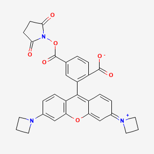 Chemical structure of Janelia Fluor 549, SE