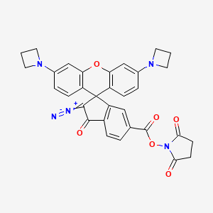 Chemical structure of PA Janelia Fluor 549, SE
