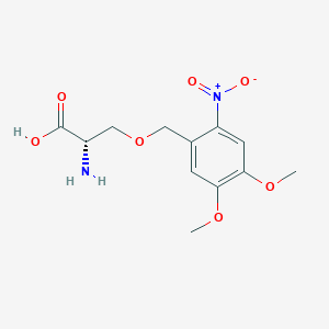 Chemical structure of DMNB-caged-Serine