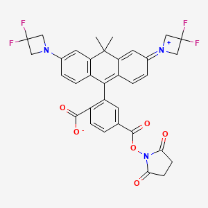 Chemical structure of Janelia Fluor 585, SE