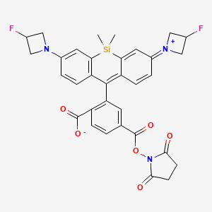 Chemical structure of Janelia Fluor 635, SE