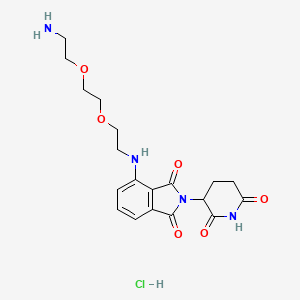 Chemical structure of Pomalidomide 4'-PEG2-amine
