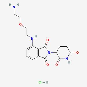 Chemical structure of Pomalidomide 4'-PEG1-amine