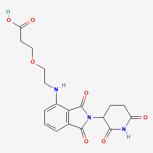 Chemical structure of Pomalidomide 4'-PEG1-acid