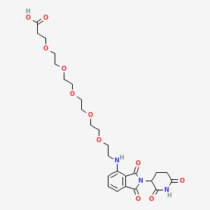 Chemical structure of Pomalidomide 4'-PEG5-acid