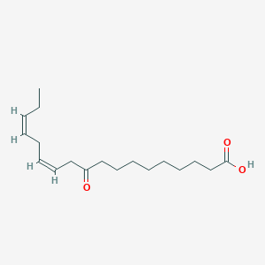 Chemical structure of 10-oxo-12(Z),15(Z)-Octadecadienoic Acid