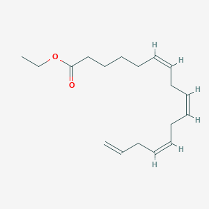 Chemical structure of ethyl (6Z,9Z,12Z)-hexadeca-6,9,12,15-tetraenoate