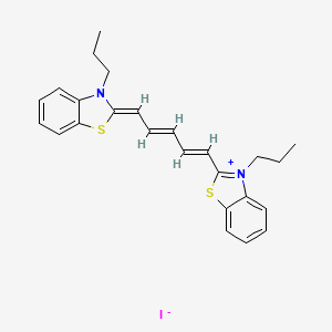 Chemical structure of 3,3'-Dipropylthiadicarbocyanine iodide