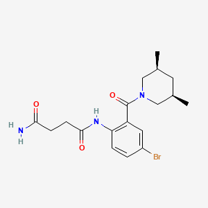 Chemical structure of ADB-5'Br-BUTINACA 3,3-dimethyl butanoic acid metabolite