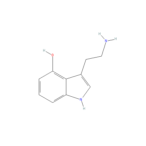 Chemical structure of 4-hydroxy Tryptamine (fumarate)