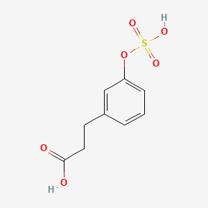 Chemical structure of 3-(Sulfooxy)benzenepropanoic acid