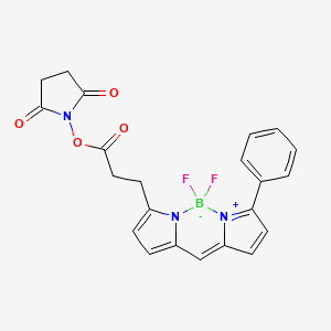 Chemical structure of BDP R6G NHS ester