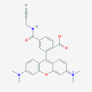 Chemical structure of TAMRA alkyne, 6-isomer