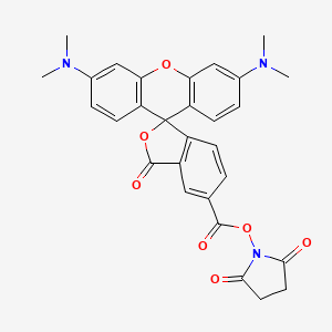 Chemical structure of NHS-5(6)Carboxyrhodamine