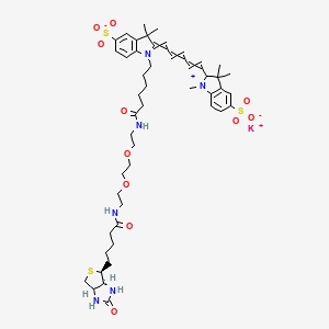 Chemical structure of Sulfo-Cyanine5-PEG3-Biotin
