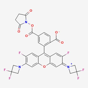 Chemical structure of Janelia Fluor 526, NHS ester