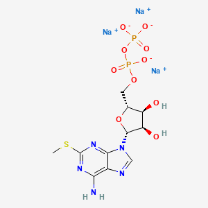 Chemical structure of 2-Methylthioadenosine diphosphate trisodium