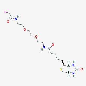 Chemical structure of Biotin-PEG2-C2-iodoacetamide