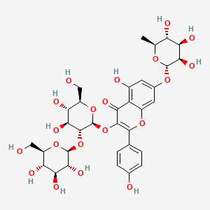 Chemical structure of Kaempferol 3-sophoroside 7-rhamnoside