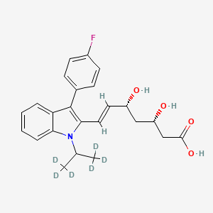 Chemical structure of (3S,5R)-Fluvastatin D6