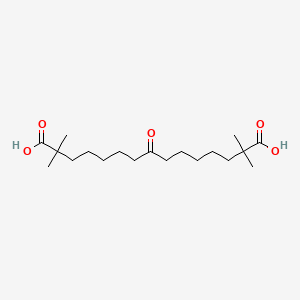 Chemical structure of 2,2,14,14-Tetramethyl-8-oxopentadecanedioic acid