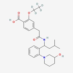 Chemical structure of 3'-Hydroxy Repaglinide D5