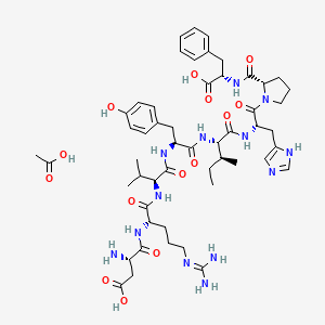 Chemical structure of Angiotensin II acetate