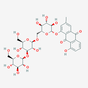 Chemical structure of Chrysophanol triglucoside