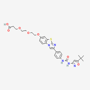 Chemical structure of Desmorpholinyl Quizartinib-PEG2-COOH