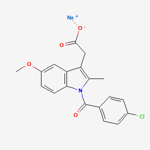 Chemical structure of Indomethacin sodium hydrate