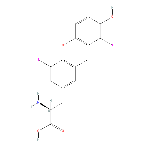 Chemical structure of L-Thyroxine sodium