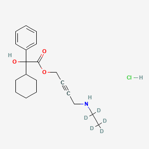 Chemical structure of N-Desethyl Oxybutynin D5 hydrochloride