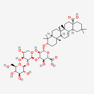 Chemical structure of Oleanolic acid-3-O-glucosyl(1-2)xylyl(1-3)glucosiduronic acid