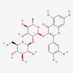 Chemical structure of Quercetin-3-O-D-glucosyl]-(1-2)-L-rhamnoside