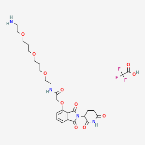 Chemical structure of Thalidomide-O-amido-PEG1-(C1-PEG)2-C2-NH2