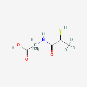 Chemical structure of Tiopronin 13C D3