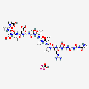Chemical structure of AGA-(C8R) HNG17, humanin derivative TFA