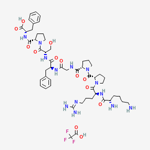 Chemical structure of Lys-[Des-Arg9]Bradykinin TFA