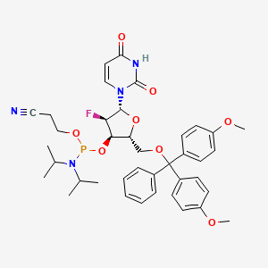Chemical structure of DMT-2′Fluoro-dU Phosphoramidite