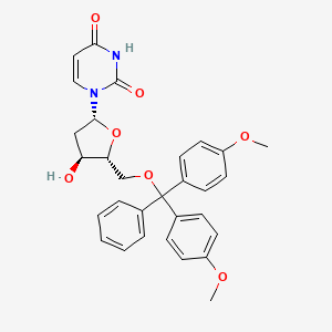 Chemical structure of 5'-O-(4,4'-Dimethoxytrityl)-2'-deoxyuridine