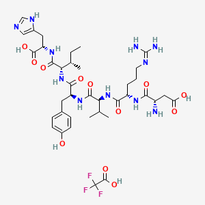 Chemical structure of Angiotensin I/II (1-6) (TFA)