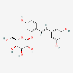 Chemical structure of Oxyresveratrol 2-O-β-D-glucopyranoside