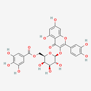 Chemical structure of Quercetin 3-(6''-galloylgalactoside)