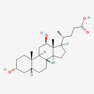 Chemical structure of 3α,12β-Dihydroxycholanoic acid